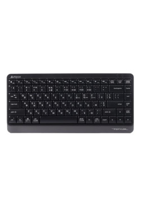 Клавіатура бездротова A4Tech FBK11 "Fstyler", Black/Grey, Bluetooth / USB 2.4GHz, компактний розмір, 12 мультимедійних кнопок, захист від бризок, до 4-х пристроїв, 2xAAA, UA/RU/US