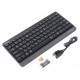 Клавіатура бездротова A4Tech FBK11 "Fstyler", Black/Grey, Bluetooth / USB 2.4GHz, компактний розмір, 12 мультимедійних кнопок, захист від бризок, до 4-х пристроїв, 2xAAA, UA/RU/US