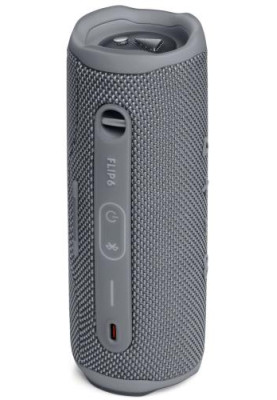 Колонка портативна 2.0 JBL Flip 6, Grey, 30 Bт, Bluetooth, живлення від акумулятора, 4800 mAh, IPX7 водонепроникна (JBLFLIP6GREY)