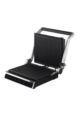 Електрогриль Ardesto GK-STC20, Black/Silver, 2000W, сенсорне керування, регулювання ступеню прожарювання, знімні пластини