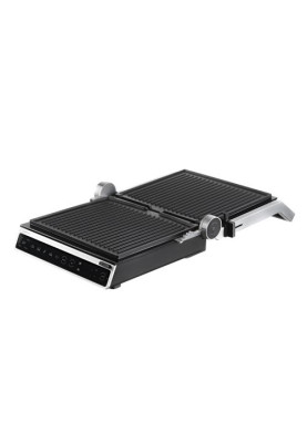 Електрогриль Ardesto GK-STC20, Black/Silver, 2000W, сенсорне керування, регулювання ступеню прожарювання, знімні пластини