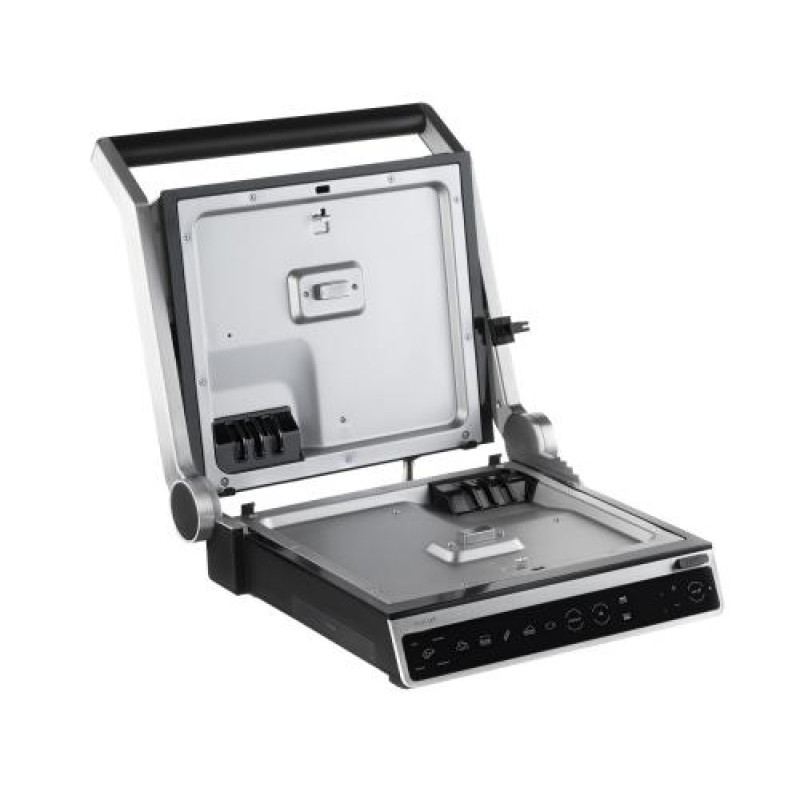 Електрогриль Ardesto GK-STC20, Black/Silver, 2000W, сенсорне керування, регулювання ступеню прожарювання, знімні пластини
