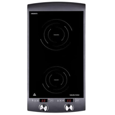 Настільна плита Ardesto ICS-B216 - 2 конфорки вертикал, індукція, 1300+1600Вт, таймер, чорна