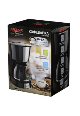 Кавоварка Ardesto FCM-D2100, Black, 900W, крапельна, резервуар 1.2л