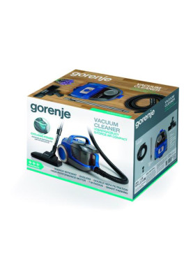 Пилосос Gorenje VCEA01GACBUCY, Blue, 800W, безмішковий, сухе прибирання, об'єм 2.2л, телескопічна трубка, насадки: міні насадка 2шт, універсальна щітка, подвійний HEPA фільтр