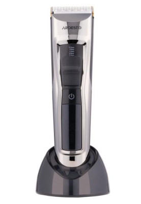 Машинка для стрижки Ardesto HC-Y30-DBS, Black/Grey, 2.4W, живлення мережа/акумулятор, кількість установок довжини 11, 6 насадок, леза з нерж. сталі/кераміки, LED-дисплей