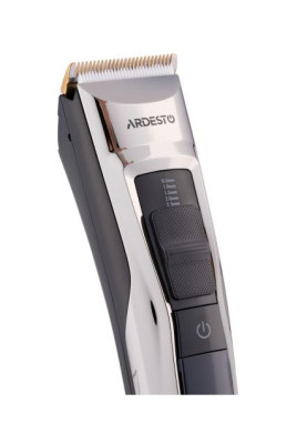 Машинка для стрижки Ardesto HC-Y30-DBS, Black/Grey, 2.4W, живлення мережа/акумулятор, кількість установок довжини 11, 6 насадок, леза з нерж. сталі/кераміки, LED-дисплей