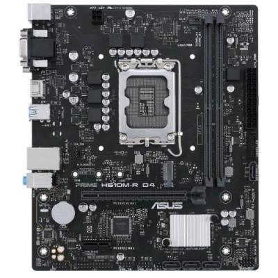 Мат.плата LGA1700, Asus PRIME H610M-R D4-SI, H610, 2xDDR4, Int. 4xUSB3.2/6xUSB2.0, VGA/DVI-D/HDMI, MicroATX
