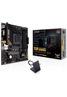 Мат.плата AM4 (A520) Asus TUF GAMING A520M-PLUS WIFI, A520, 4xDDR4, Int.Video(CPU), 4xSATA3, 1xM.2, 1xPCI-E 16x 3.0, 2xPCI-E 1x 3.0, ALC887, Realtek GLan, WiFi 5, Bluetooth 5.0, 6xUSB3.2/6xUSB2.0, VGA/HDMI/DP, MicroATX