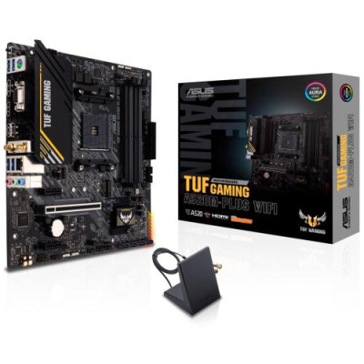 Мат.плата AM4 (A520) Asus TUF GAMING A520M-PLUS WIFI, A520, 4xDDR4, Int.Video(CPU), 4xSATA3, 1xM.2, 1xPCI-E 16x 3.0, 2xPCI-E 1x8 Bluetooth 5.0, 6xUSB3.2/6xUSB2.0, VGA/HDMI/DP, MicroATX