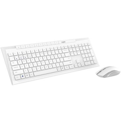 Комплект бездротовий Rapoo 8210M, White, Optical, Bluetooth+Wireless, клавіатура+миша