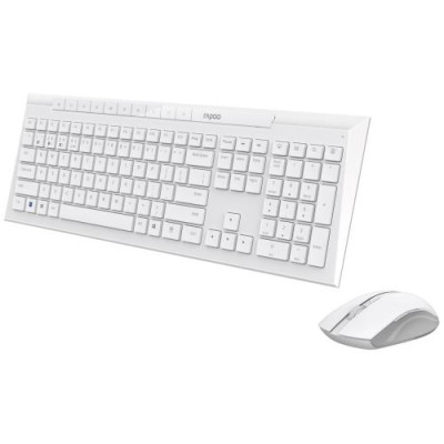 Комплект бездротовий Rapoo 8210M, White, Optical, Bluetooth+Wireless, клавіатура+миша