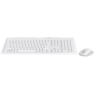 Комплект бездротовий Rapoo 8210M, White, Optical, Bluetooth+Wireless, клавіатура+миша