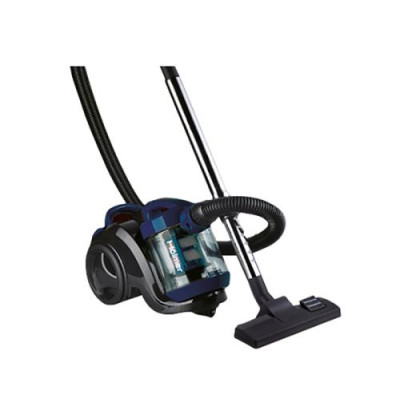 Пилосос Holmer HVC-190 ECO Cyclone Black/Blue, 900W, контейнер, сухе прибирання, об'єм пилозбірника 3л, насадки: універсальна щітка підлога/килим; 2в1 для м'яких меблів і щілинна, HEPA-фільтр, регулювання потужності на корпусі, функція видування