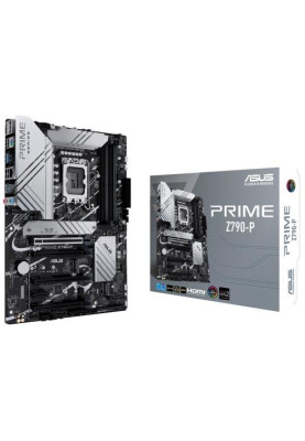 Материнська плата LGA1700, Asus PRIME Z790-P, Z790, 4xDDR5, Int.Video(CPU), 4xSATA3, 3xM.2, 1xPCI-E 16x 5.0, 3xPCI-E 16x 4.0, 1xPCI-E 1x 3.0, 1xM.2 (Key E), Realtek 7.1, Realtek 2.5Gb, 7xUSB3.2/6xUSB2.0, HDMI/DP, ATX