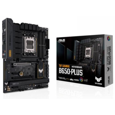 Материнська плата AM5 Asus TUF GAMING B650-PLUS, B650, 4xDDR5, Int.Video (CPU), 4xSATA3, 3xM.2, 2xPCI-E 4.0 16x, 2xPCI-E 4.0 1x, Realtek 7. 6xUSB3.2/6xUSB2.0, HDMI/DP, ATX