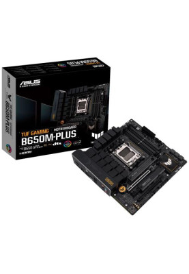 Материнська плата AM5 Asus TUF GAMING B650M-PLUS, B650, 4xDDR5, Int.Video (CPU), 4xSATA3, 2xM.2, 2xPCI-E 4.0 16x, 1xPCI-E 4.0 1x, Realtek 7.1, Realtek 2.5Gb, 6xUSB3.2/6xUSB2.0, HDMI/DP, MicroATX