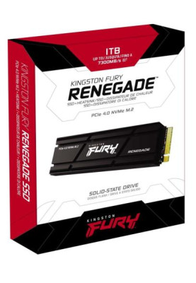 Твердотільний накопичувач SSD 1Tb, Kingston FURY Renegade, PCI-E 4.0 x4, M.2 2280, 3D TLC, 7300/6000 МБ/с, з радіатором (SFYRSK/1000G)