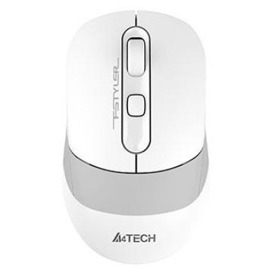 Миша A4Tech Fstyler FB10CS, Grayish White, USB, бездротова, оптична, BT+RF (Combo), 1200/1600/2000/2400 dpi, 125 Hz, 4 кнопки, вбудований Li акумулятор