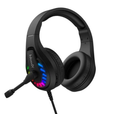 Навушники Bloody G230 Black, игрові з мікрофоном, Neon LED, USB, накладні, кабель 2.0 м