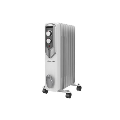 Обігрівач масляний Liberton LOH-2603 Grey, 1500 Вт, 7 секцій, режими роботи: 600/900/1500 Вт, терморегулятор, захист від перегріву, 33.1х24х54.7 см