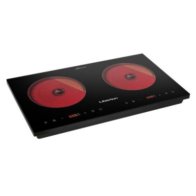 Настільна плита Liberton LIC-3802, Black, 3500W (2000+1500), інфрочервона, 8 режимів, 2 конфоркі, керування сенсорне, склокераміка, дисплей, таймер