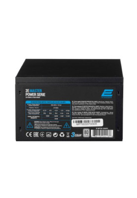 Блок живлення 750 Вт, 2E Master Power, Black, ATX, 80 Plus, Active PFC, 120 мм, 3xMolex / 5xSATA / 4xPCI-E 6+2-pin / 1xMB 20+4-pin / 1xCPU 4+4-pin, захист OVP/SCP/OPP/OCP (2E-MP750-120APFC)