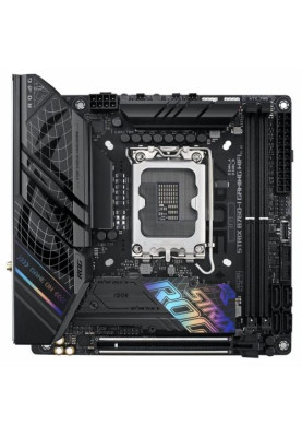 Материнська плата LGA1700, Asus ROG STRIX B760-I GAMING WIFI, B760, 2xDDR5, Int.Video(CPU), 4xSATA3, 2xM.2, 1xPCI-E 16x 5.0, S1220A, I225-V, WiFi 6, Bluetooth 5.3, 7xUSB3.2/4xUSB2.0, HDMI/DP, Mini-ITX