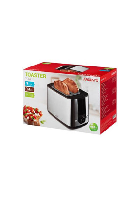 Тостер Ardesto T-K200, Steel, 800W, 2 тости, 2 відділення, 7 режимів підсмажування, нержавіюча сталь