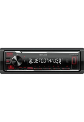Автомагнітола Kenwood KMM-BT209 Bluetooth, USB, 1 Din, підсвічування Red