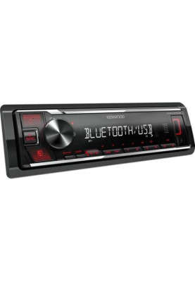 Автомагнітола Kenwood KMM-BT209 Bluetooth, USB, 1 Din, підсвічування Red