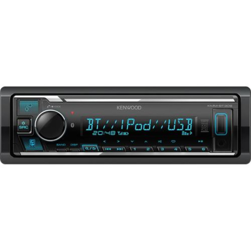 Автомагнітола Kenwood KMM-BT309 Bluetooth, USB, 1 Din, підсвічування Red