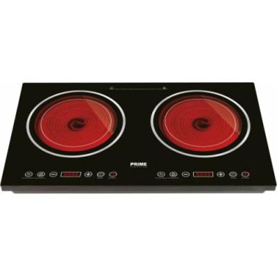 Настільна плита PRIME Technics PHC 3628 GB, Black, 3600W, конфорок 2, інфрачервона, склокерамічна, електронне керування, дисплей, діаметр поверхні нагріву 12-24см, 8 режимів, захист від перегріву, індикатор залишкового тепла