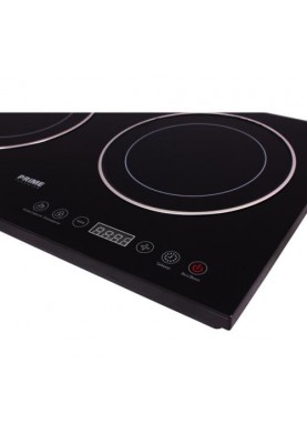 Настільна плита PRIME Technics PHC 3628 GB, Black, 3600W, конфорок 2, інфрачервона, склокерамічна, електронне керування, дисплей, діаметр поверхні нагріву 12-24см, 8 режимів, захист від перегріву, індикатор залишкового тепла