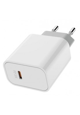 Мережевий зарядний пристрій ColorWay, White, 30 Вт, USB Type-C, Quick Charge 3.0, Power Delivery, USB Auto ID (CW-CHS038PD-WT)