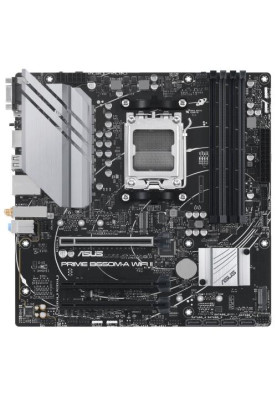 Материнська плата AM5 Asus PRIME B650M-A WIFI II, B650, 4xDDR5, Int.Video (CPU), 4xSATA3, 2xM.2, 3xPCI-E 4.0 16x, Realtek 7.1, Realtek 2.5Gb, WiFi 6, Bluetooth 5.2, 6xUSB3.2/6xUSB2.0, VGA/HDMI/DP, MicroATX