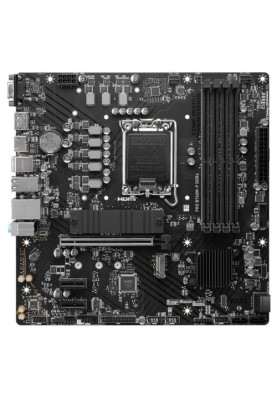 Материнська плата LGA1700, MSI PRO B760M-P DDR4, B760, 4xDDR4, Int.Video(CPU), 4xSATA3, 2xM.2, 1xPCI-E 16x 4.0, 2xPCI-E 1x 4.0, ALC897, RTL8111H, 4xUSB3.2/8xUSB2.0, VGA/HDMI/DP, MicroATX