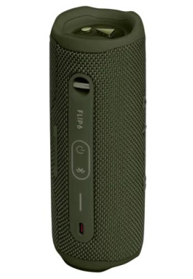 Колонка портативна 2.0 JBL Flip 6, Green, 30 Bт, Bluetooth, живлення від акумулятора, 4800 mAh, IPX7 водонепроникна (JBLFLIP6GREN)