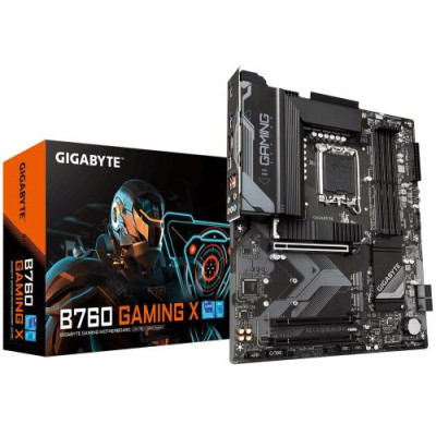 Материнська плата LGA1700, Gigabyte B760 GAMING X, B760, 4xDDR5, Int.Video(CPU), 4xSATA3, 3xM.2, 1xPCI-E 16x 4.0, 2xPCI-E 16x 3.0, Realtek 7.1, RTL8125BG, 6xUSB3.2/9xUSB2.0, HDMI/DP, ATX