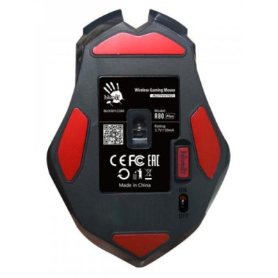 Миша Bloody R80 Plus Skul Black, Laser, Wireless+USB, 4000 cpi, metal feet, підсвічування