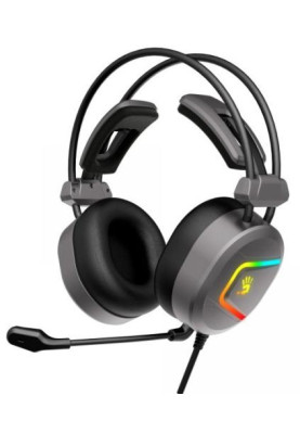 Навушники Bloody MC750 Grey, мікрофон, Hi Fi, 7.1 віртуальний звук, RGB підсвічування, USB, кабель 2.3 м