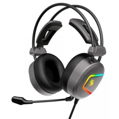 Навушники Bloody MC750 Grey, мікрофон, Hi Fi, 7.1 віртуальний звук, RGB підсвічування, USB, кабель 2.3 м