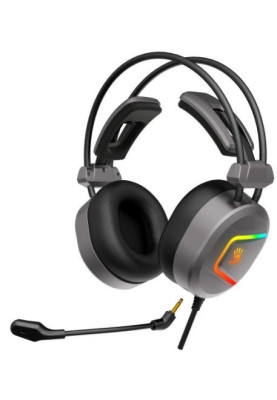 Навушники Bloody MC750 Grey, мікрофон, Hi Fi, 7.1 віртуальний звук, RGB підсвічування, USB, кабель 2.3 м