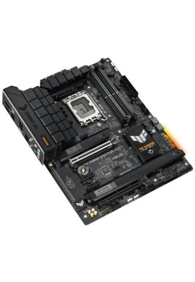 Материнська плата LGA1700, Asus TUF GAMING B760-PLUS WIFI, B760, 4xDDR5, Int.Video(CPU), 4xSATA3, 3xM.2, 1xPCI-E 16x 5.0, 1xPCI-E 16x 3.0, 2xPCI-E 1x 3.0, Realtek 7.1, Realtek 2.5Gb, WiFi 6, Bluetooth 5.2, 7xUSB3.2/3xUSB2.0, HDMI/DP, ATX