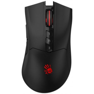 Миша бездротова Bloody R90 Plus, Black, USB 2.4GHz, оптична (сенсор BC3332-S), 100 - 5000 cpi, 150 IPS, 8 програмованих кнопок, акумулятор 500 mAh