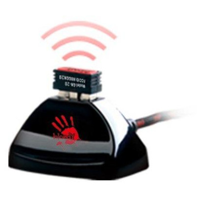 Миша бездротова Bloody R90 Plus, Black, USB 2.4GHz, оптична (сенсор BC3332-S), 100 - 5000 cpi, 150 IPS, 8 програмованих кнопок, акумулятор 500 mAh