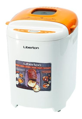 Хлібопіч Liberton LBM-6301 White/Orange 550W, макс.вага випічки 0,7/0.9kg, 11 програм, дисплей, оглядове вікно, підтримка температури, відстрочка старту