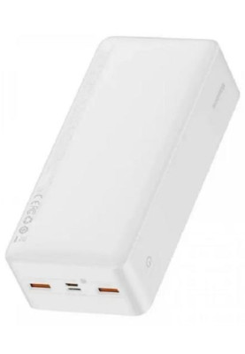 Універсальна мобільна батарея 30000 mAh, Baseus Bipow, White, 20 Вт, 1xType-C (PD 3.0) / 2xUSB (QC3.0), цифровий LED дисплей (PPBD050402)