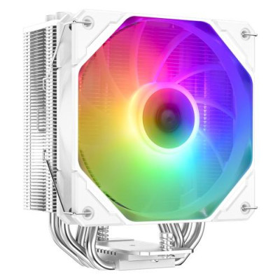 Кулер для процесора ID-Cooling SE-224-XTS ARGB White, 1x120 мм, алюміній/мідь, Intel: 1700/1200/1150/1151/1155/1156, AMD: AM4/AM5, 120x151x75 мм, 4-pin PWM, до 220 Вт