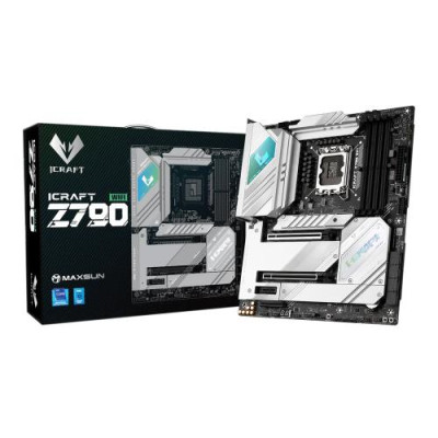 Мат.плата LGA1700, Maxsun iCraft Z790 WIFI, Z790, 4xDDR5, Int.Video(CPU), 4xSATA3, 1xPCI-E 16x 5.0, 2xPCI-E 4x 3.0, 4xM.2 4.0, 1xPCI-E 1x, 2*RTL8125B, 4xUSB3.2/4xUSB2.0, 1*Type-C, DP/HDMI, WIFI AX211, 20 Phase, Debug, ARGB, ATX (MS-iCraft Z790 WIFI)
